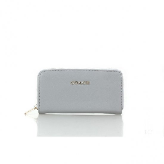 Coach Zip In Saffiano Small Grey Wallets FFL | Women - Click Image to Close